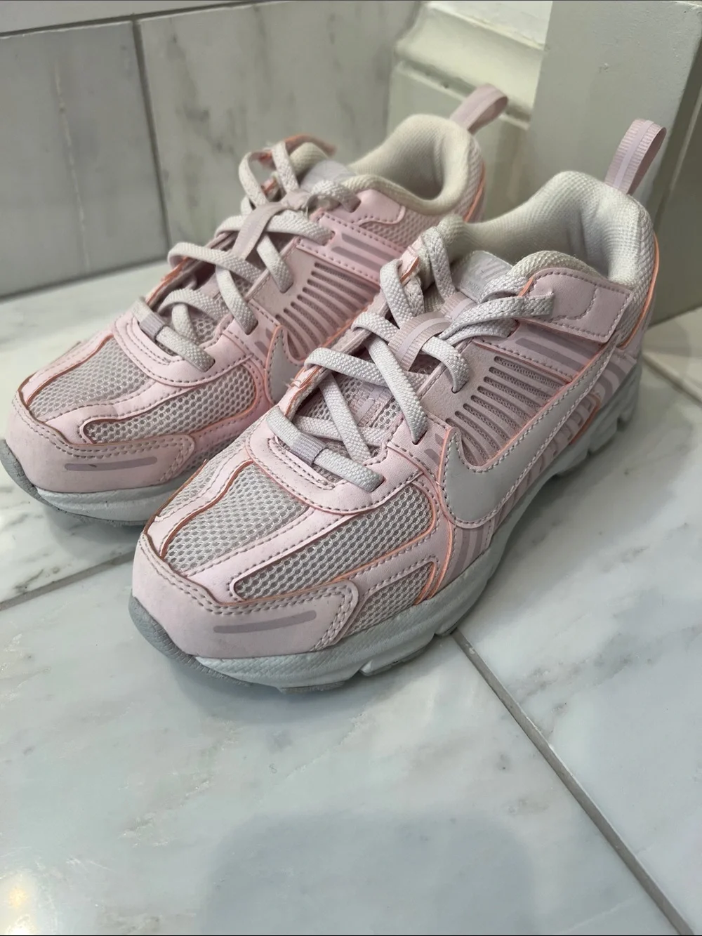 Nike Kids' Light Pink Mesh & Leather Sneakers
